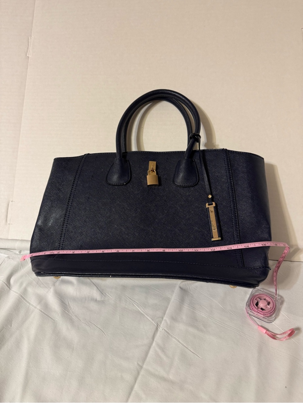 LaTerre Fashion Handbag/Tote with Gold Padlock Accent - Picture 7 of 9